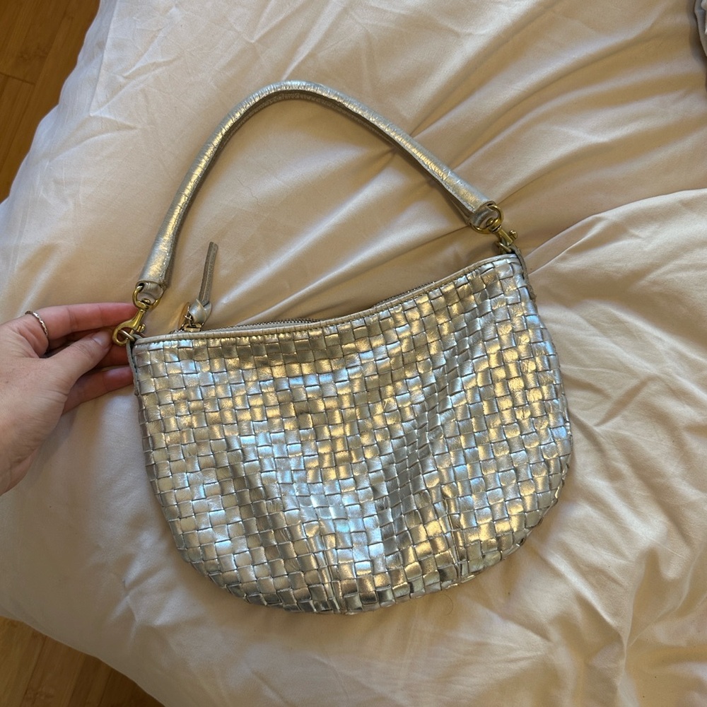 Clare V Silver Petit Moyen with Gold Hardware🤍